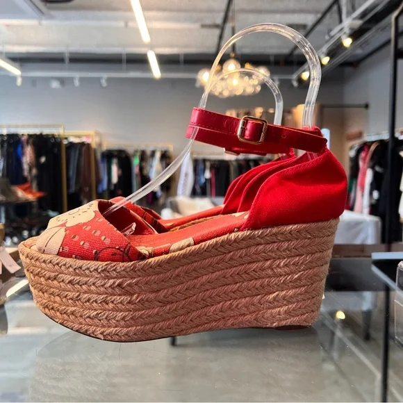 Tory Burch Sherri Floral Wedge Espadrille Platform Sandal - Picture 5 of 5